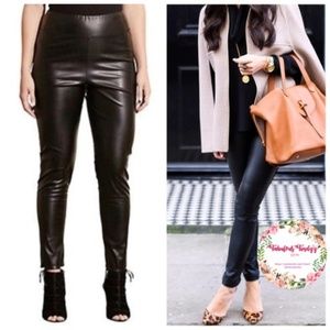 RALPH LAUREN black faux leather leggings